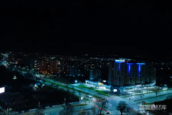 高清摄影 夜晚的城市鸟瞰图
