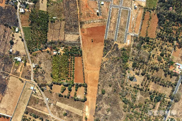 高清摄影 航拍农田和建筑工地开发用地