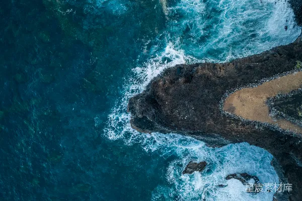 高清摄影 俯瞰海洋和岩石