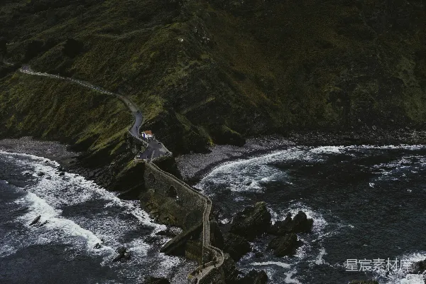 高清摄影 海滩之间桥梁的高角度摄影