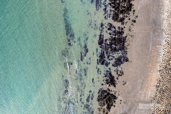高清摄影 俯瞰海滩和海洋的视角