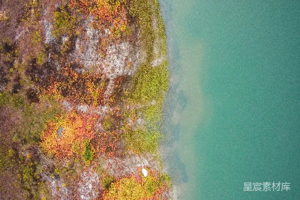 高清摄影 水体旁边的绿色和棕色土地