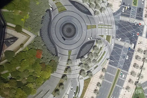 高清摄影 航拍分段道路和建筑