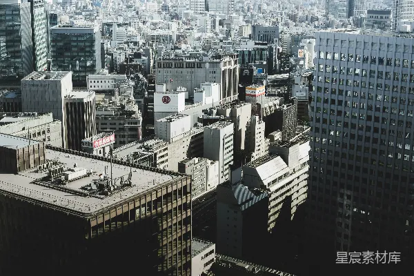 高清摄影 屋顶建筑的空中俯瞰图