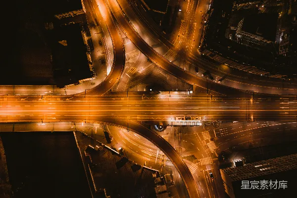 高清摄影 夜间道路上汽车的延时摄影