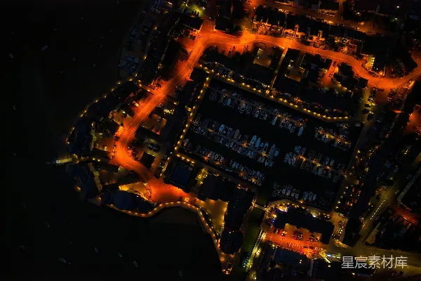 高清摄影 夜间的城市建筑俯瞰图