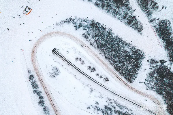 高清摄影 被雪覆盖的树木俯瞰图
