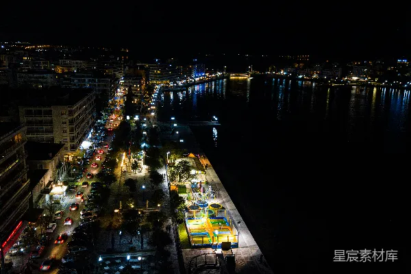 高清摄影 灯火辉煌的高楼大厦的城市夜景