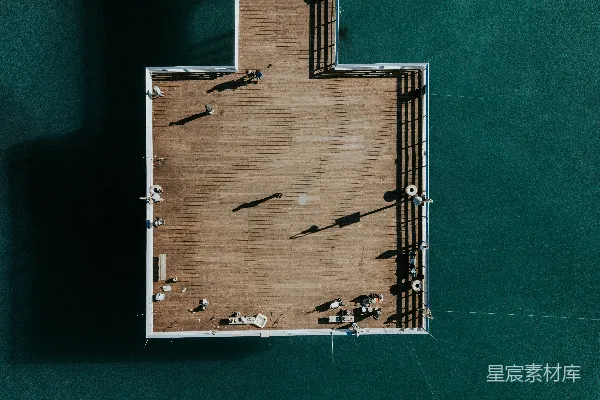 高清摄影 水体上木制码头的鸟瞰摄影