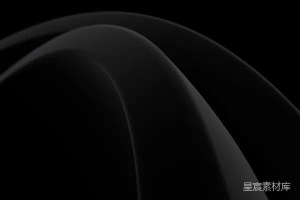 高清摄影 抽象的深灰色流动波纹在黑色背景上