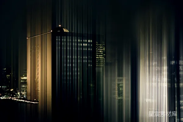 高清摄影 夜间灰色高层建筑