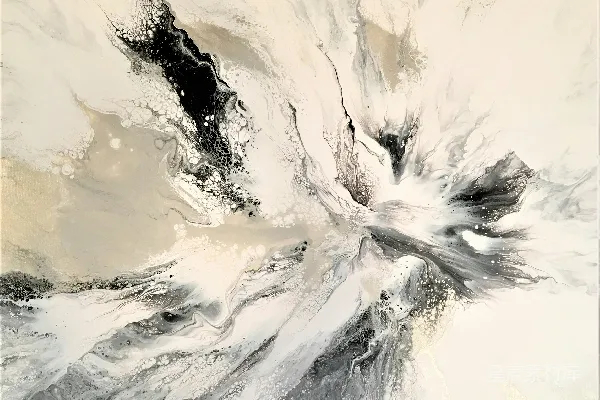 高清摄影 一幅黑白颜色的抽象画