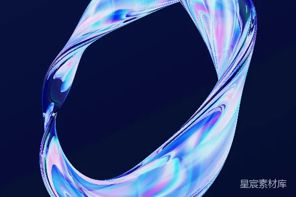高清摄影 在一个黑色背景上有一个蓝色和粉色的漩涡图案。