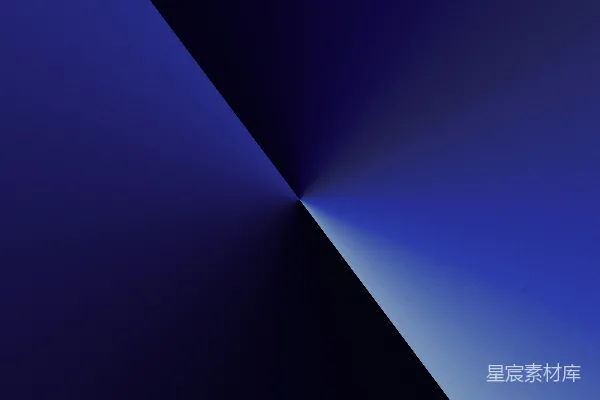 高清摄影 一个蓝色和黑色的背景，背景的尽头有一束光。