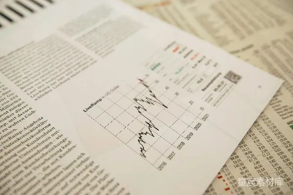高清摄影 金融报纸与股价图表