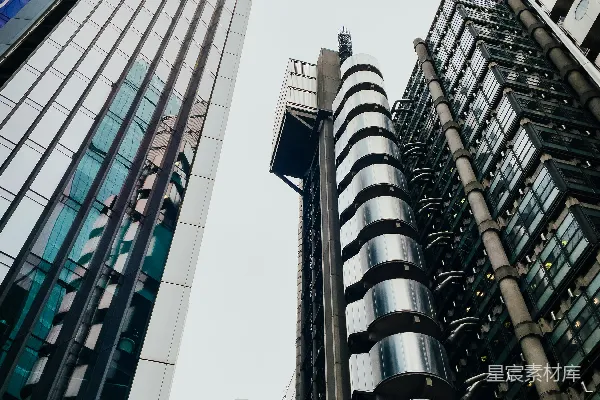 高清摄影 一组并排的高层建筑