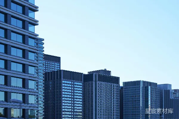 高清摄影 现代玻璃建筑在晴朗的蓝天背景下