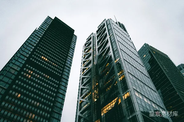 高清摄影 两座高大的建筑物并排而立。