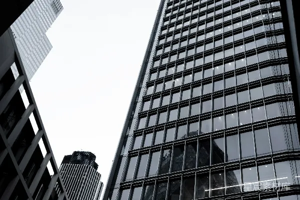 高清摄影 一座非常高大的建筑，上面有很多窗户。