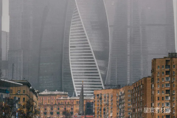 高清摄影 一座高楼林立的城市背景