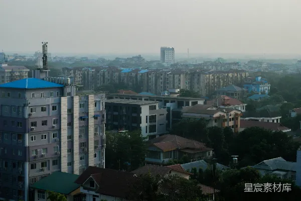 高清摄影 一座城市景观，有许多高楼大厦
