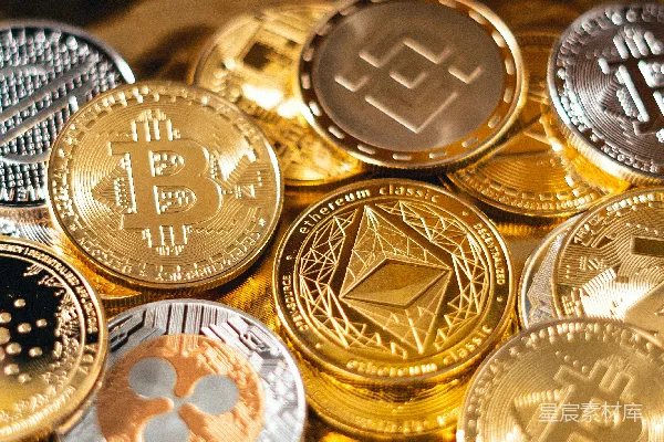 高清摄影 银币和金币圆形硬币
