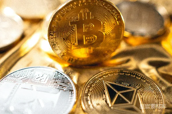 高清摄影 银币和金币圆形硬币