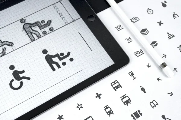 高清摄影 打开的黑色iPad