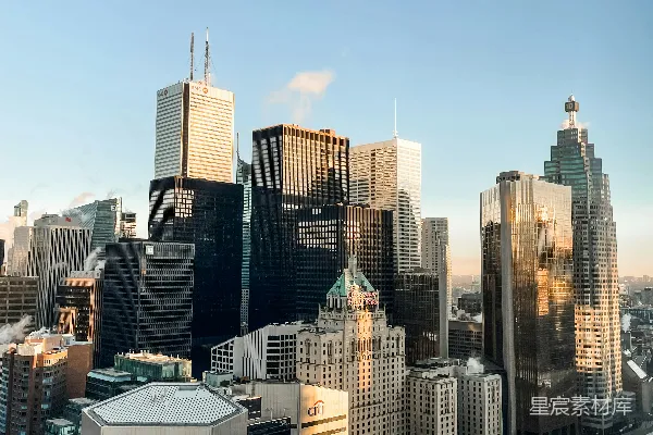 高清摄影 从建筑物的顶部俯瞰城市景色。