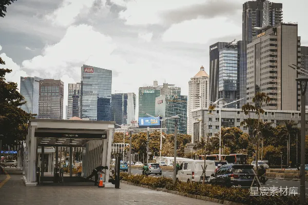 高清摄影 一座高楼林立的城市