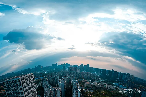 高清摄影 从一栋高楼的顶部看城市景色