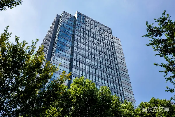 高清摄影 一座高大且有许多窗户的建筑