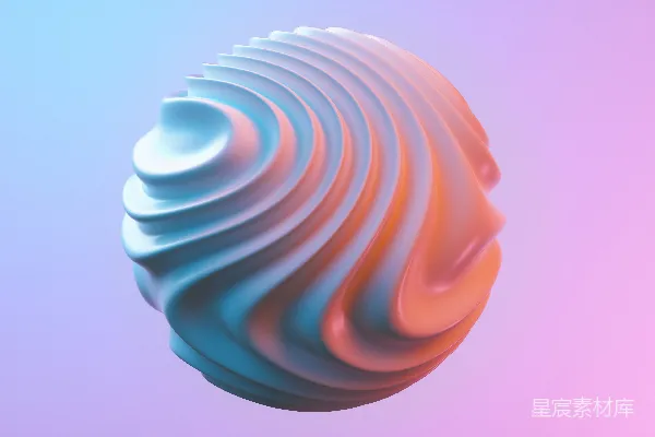 高清摄影 一个粉色和蓝色的三维物体图像