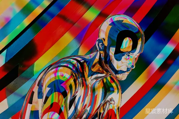 高清摄影 一幅色彩鲜艳的人物画