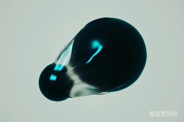 高清摄影 一个黑色物体悬浮在灰色背景中。