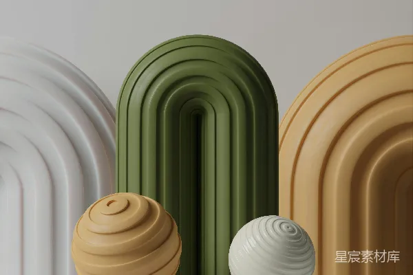 高清摄影 一排不同颜色的花瓶摆放在架子上