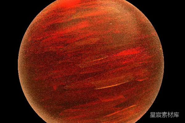 高清摄影 一颗红色的行星，背景是黑色的。