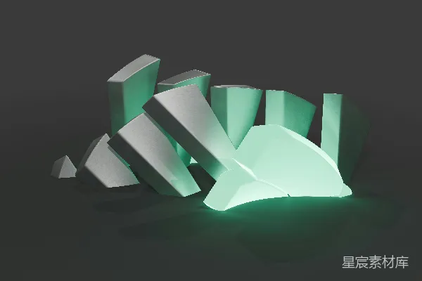 高清摄影 一个黑底上的绿色和白色物体
