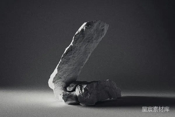 高清摄影 一张黑白照片中的岩石。