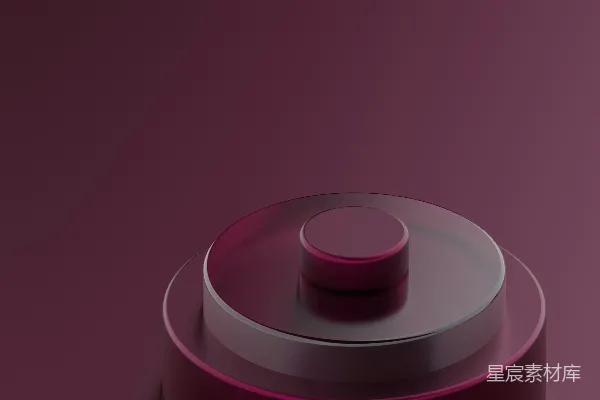 高清摄影 一个粉色底座的圆形物体放在紫色表面上。