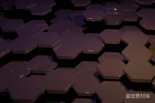 高清摄影 一簇紫色和白色的六边形。