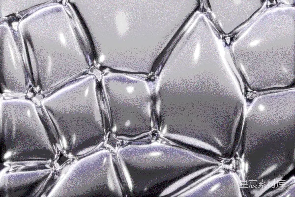 高清摄影 闪亮的金属形状形成了泡沫状的纹理。