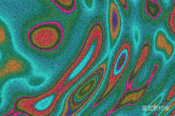 高清摄影 青绿色、橙色和粉色的抽象涡旋图案。