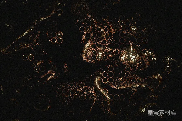 高清摄影 一个黑色背景，有许多圆圈和气泡。