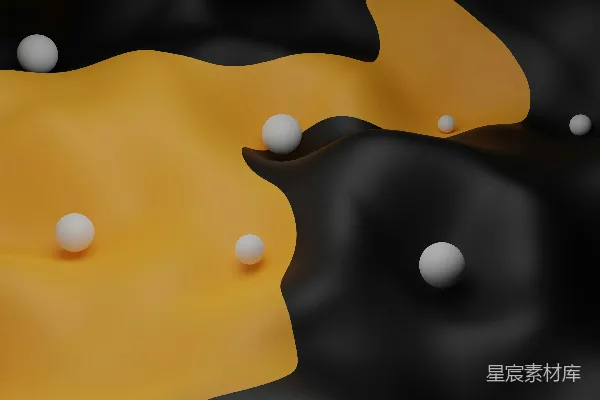 高清摄影 黄色和黑色的背景上有白色的球。