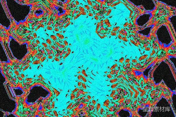 高清摄影 在黑色背景上，呈现出一片鲜艳的抽象色块。