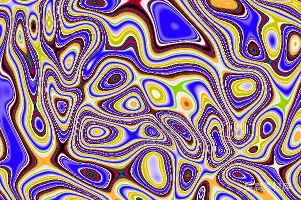 高清摄影 抽象的旋转彩色图案，带有蓝色和黄色的元素