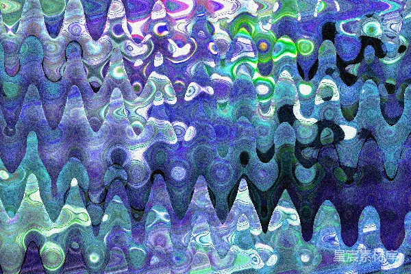 高清摄影 蓝绿色调中的抽象波浪图案