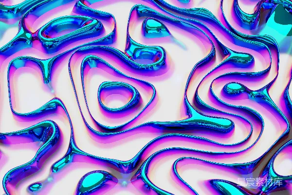 高清摄影 一张蓝色和紫色液体图案的特写照片