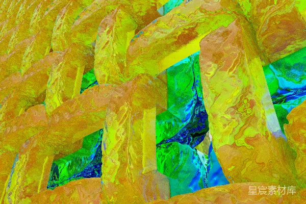 高清摄影 一幅由黄色和蓝色组成的抽象画
